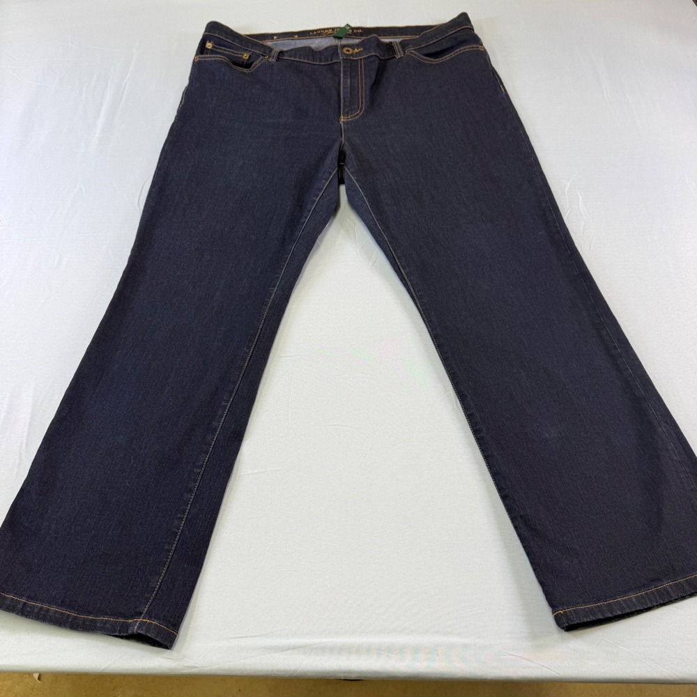 Lauren Jeans Co Premium Dark Wash Classic Straight Leg Jeans Blue Womens 16